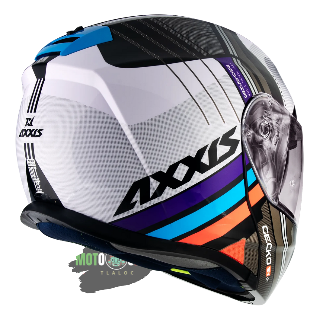 CASCO AXXIS ESPA A ABATIBLE GECKO B5 BLUE MOTO SHOP TLALOC