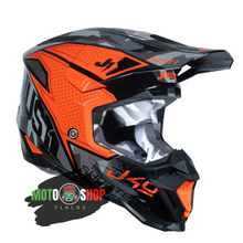Cargar imagen en el visor de la galería, JUST1 J40 SHOOTER CAMO YELLOW FLUO ORANGE (ECE 2206 Homologation)