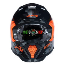 Cargar imagen en el visor de la galería, JUST1 J40 SHOOTER CAMO YELLOW FLUO ORANGE (ECE 2206 Homologation)