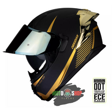 Cargar imagen en el visor de la galería, CASCO INTEGRAL HAX OBSIDIAN 2.0 NEGRO MATE DORADO
