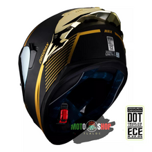 Cargar imagen en el visor de la galería, CASCO INTEGRAL HAX OBSIDIAN 2.0 NEGRO MATE DORADO