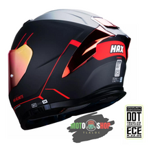 Cargar imagen en el visor de la galería, CASCO INTEGRAL HAX FORCE NEGRO ROJO MATE