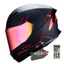Cargar imagen en el visor de la galería, CASCO INTEGRAL HAX FORCE NEGRO ROJO MATE