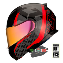 Cargar imagen en el visor de la galería, CASCO ABATIBLE HAX AMATISTA WIND ROJO BRILLOSO