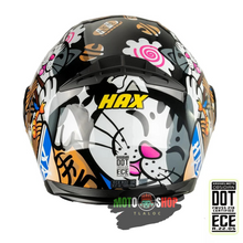 Cargar imagen en el visor de la galería, CASCO ABATIBLE HAX AMATISTA MANEKI NEKO AZUL BRILLOSO