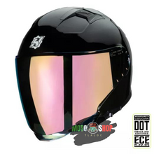 Cargar imagen en el visor de la galería, CASCO HAX JET 3/4 EMERALD NEGRO BRILLOSO