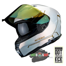 Cargar imagen en el visor de la galería, CASCO INTEGRAL HAX FORCE SOLID BLANCO DORADO BRILLOSO