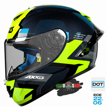 Cargar imagen en el visor de la galería, CASCO AXXIS ESPAÑA INTEGRAL CARBON A3 AMARILLO FLUOR