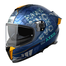 Cargar imagen en el visor de la galería, CASCO AXXIS INTEGRAL HAWK C7 LETS RIDE AZUL MATE