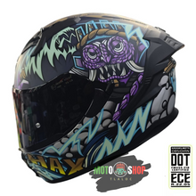 Cargar imagen en el visor de la galería, CASCO HAX INTEGRAL OBSIDIAN TLALOC NEGRO MATE