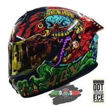 Cargar imagen en el visor de la galería, CASCO HAX INTEGRAL OBSIDIAN MICTLAN ROJO BRILLOSO