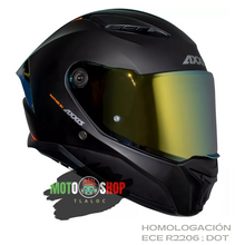 Cargar imagen en el visor de la galería, CASCO AXXIS ESPAÑA INTEGRAL PANTHER NEGRO MATE DORADO