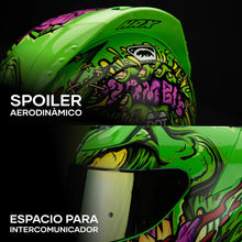 Cargar imagen en el visor de la galería, CASCO INTEGRAL HAX ONIX MONSTER VERDE BRILLOSO