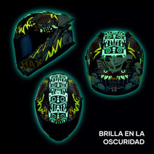 Cargar imagen en el visor de la galería, CASCO HAX INTEGRAL OBSIDIAN TLALOC AZUL BRILLOSO