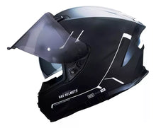 Cargar imagen en el visor de la galería, CASCO INTEGRAL HAX FORCE SOLID NEGRO BLANCO MATE