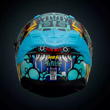 Cargar imagen en el visor de la galería, CASCO HAX INTEGRAL OBSIDIAN TLALOC AZUL BRILLOSO