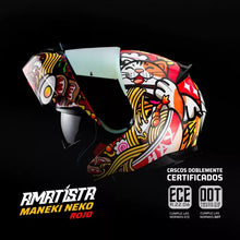 Cargar imagen en el visor de la galería, CASCO ABATIBLE HAX AMATISTA MANEKI NEKO BRILLOSO