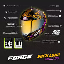 Cargar imagen en el visor de la galería, CASCO INTEGRAL HAX FORCE SHEN LONG BRILLOSO