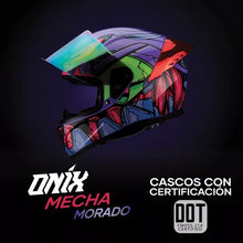 Cargar imagen en el visor de la galería, CASCO INTEGRAL HAX ONIX EVA MORADO / VERDE BRILLANTE