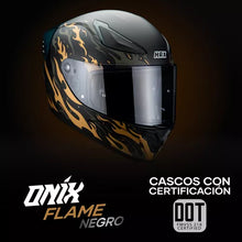 Cargar imagen en el visor de la galería, CASCO INTEGRAL HAX ONIX NEGRO DORADO MATE