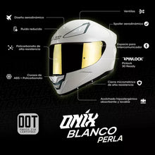 Cargar imagen en el visor de la galería, CASCO INTEGRAL HAX ONIX BLANCO SOLID BRILLOSO