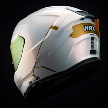 Cargar imagen en el visor de la galería, CASCO INTEGRAL HAX FORCE SOLID BLANCO DORADO BRILLOSO