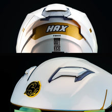 Cargar imagen en el visor de la galería, CASCO INTEGRAL HAX FORCE SOLID BLANCO DORADO BRILLOSO