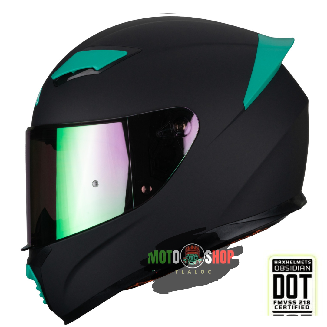 CASCO OTS HUSKY NEGRO MATE TURQUESA