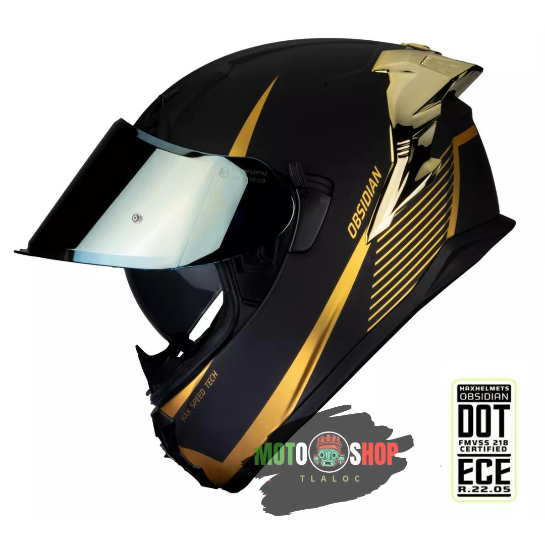 Casco dorado shops moto