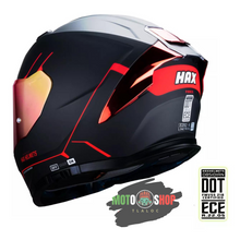 Cargar imagen en el visor de la galería, CASCO INTEGRAL HAX FORCE NEGRO ROJO MATE
