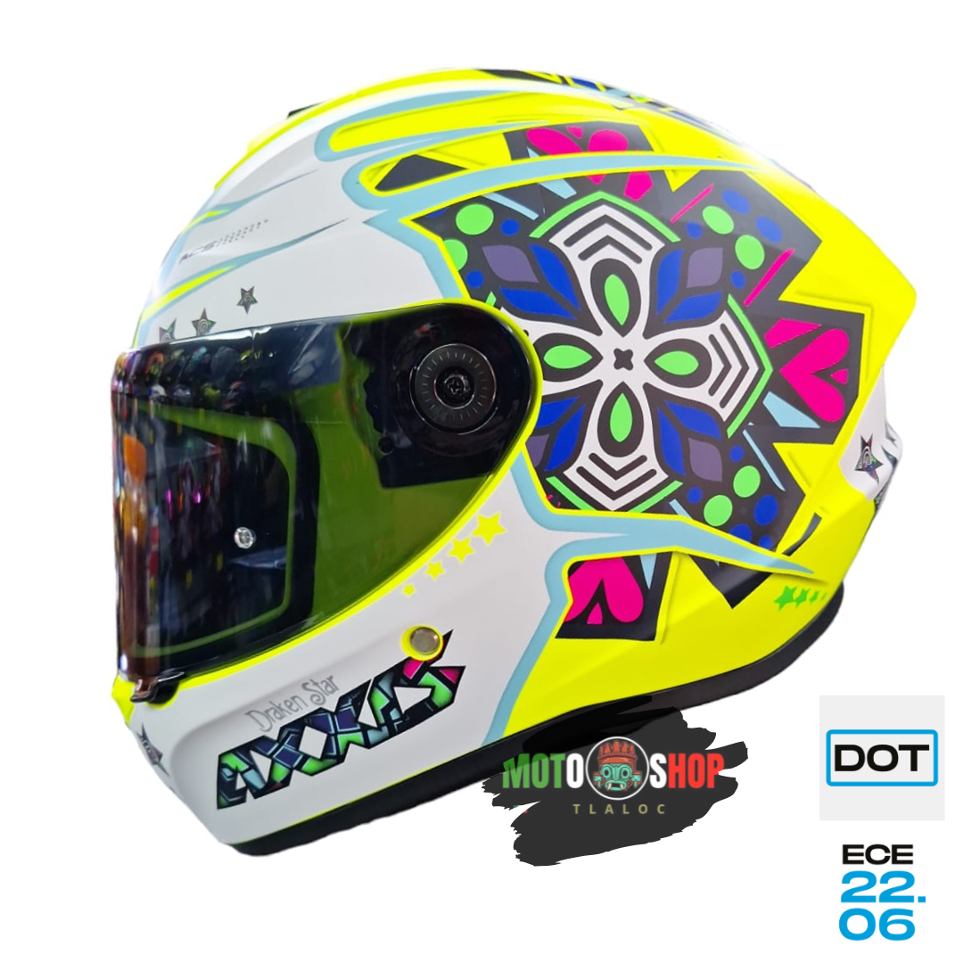 CASCO AXXIS ESPAÑA INTEGRAL DRAKEN STAR C3 AMARILLO FLUO