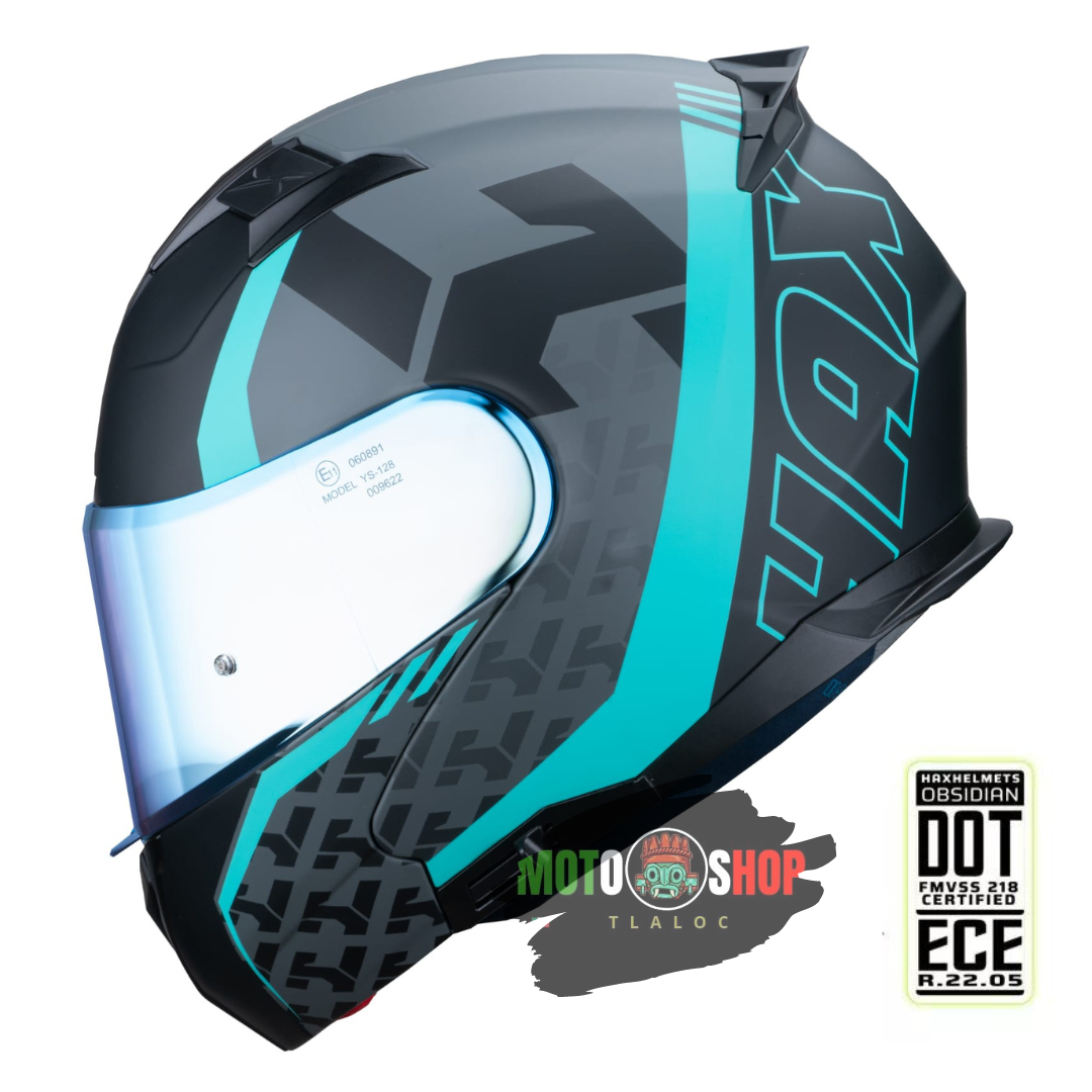 CASCO ABATIBLE HAX AMATISTA WIND TURQUESA MATE