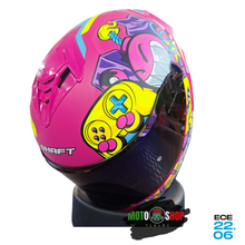 Cargar imagen en el visor de la galería, CASCO SHAFT INTEGRAL SH-598 GTR CHALK FUCSIA NEON MATE
