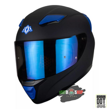 Cargar imagen en el visor de la galería, CASCO OTS HUSKY NEGRO MATE AZUL
