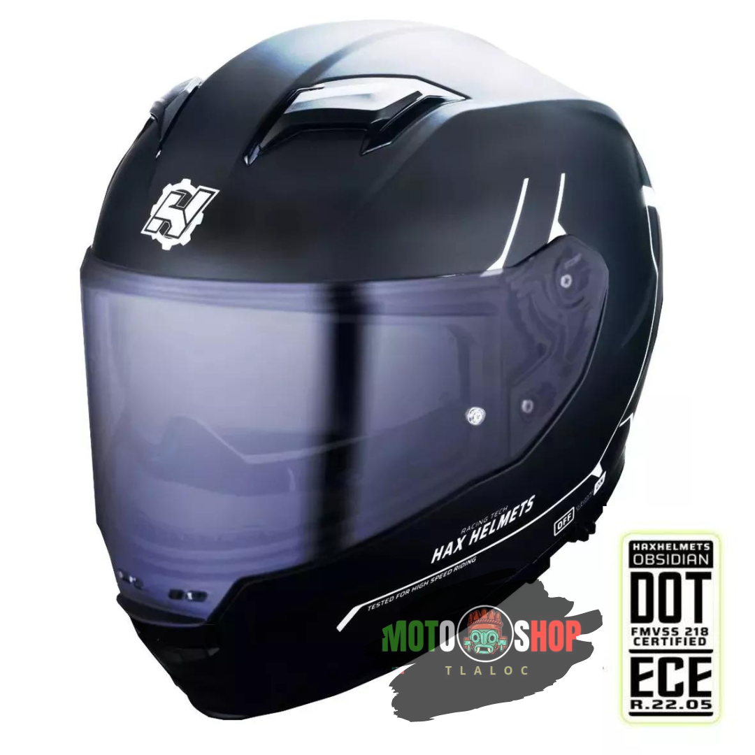 CASCO INTEGRAL HAX FORCE SOLID NEGRO BLANCO MATE