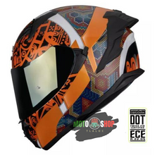 Cargar imagen en el visor de la galería, CASCO HAX INTEGRAL OBSIDIAN HUICHOL GOLD BRILLOSO V 2.0
