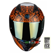 Cargar imagen en el visor de la galería, CASCO HAX INTEGRAL OBSIDIAN HUICHOL GOLD BRILLOSO V 2.0
