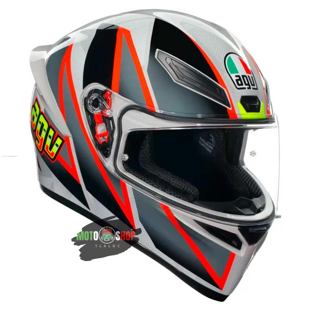 CASCO AGV INTEGRAL K 1 BLIPPER ROJO GRIS BRILLOSO MOTO SHOP TLALOC