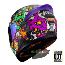 Cargar imagen en el visor de la galería, CASCO OTS INTEGRAL HANNYA VIOLETA CERTIFICACION DOT
