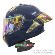 Cargar imagen en el visor de la galería, CASCO XTRONG XTR352 R1 NEGRO DORADO BRILLOSO
