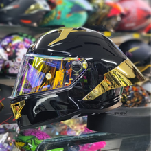 Cargar imagen en el visor de la galería, CASCO XTRONG XTR352 R1 NEGRO DORADO BRILLOSO
