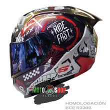 Cargar imagen en el visor de la galería, CASCO INTEGRAL SHAFT SH-560 MOTION ROJO CAMALEON
