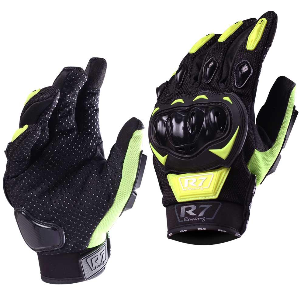 GUANTES VEL R7 RACING ROSA R7-1 TOUCH/LIMPIADOR MICA VERDE