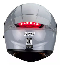 Cargar imagen en el visor de la galería, CASCO OTS ABATIBLE SNAKE LED GRIS BRILLOSO CERTIFICACION DOT
