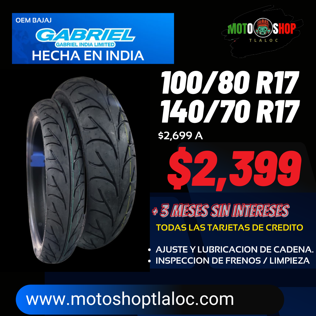 LLANTAS GABRIEL OEM BAJAJ HECHAS EN LA INDIA