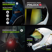 Cargar imagen en el visor de la galería, CASCO INTEGRAL HAX FORCE SOLID BLANCO DORADO BRILLOSO
