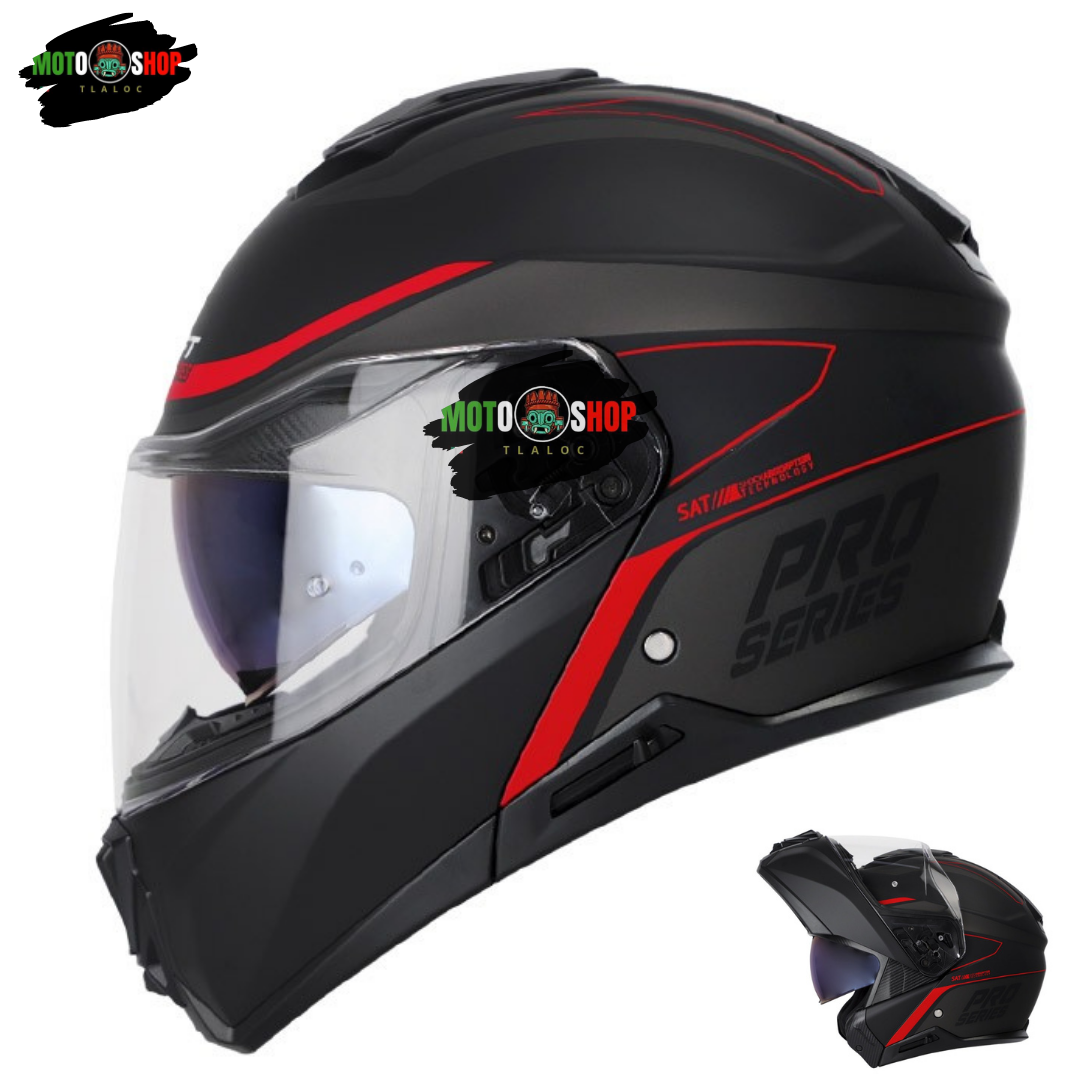 CASCO SHAFT ABATIBLE 4100DV PRO SERIES ROJO MATTE