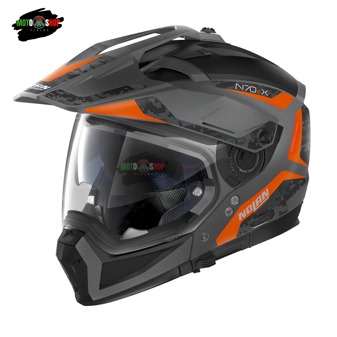 CASCO NOLAN N70_2X Doble TORPEDO NEGRO/NARANJA