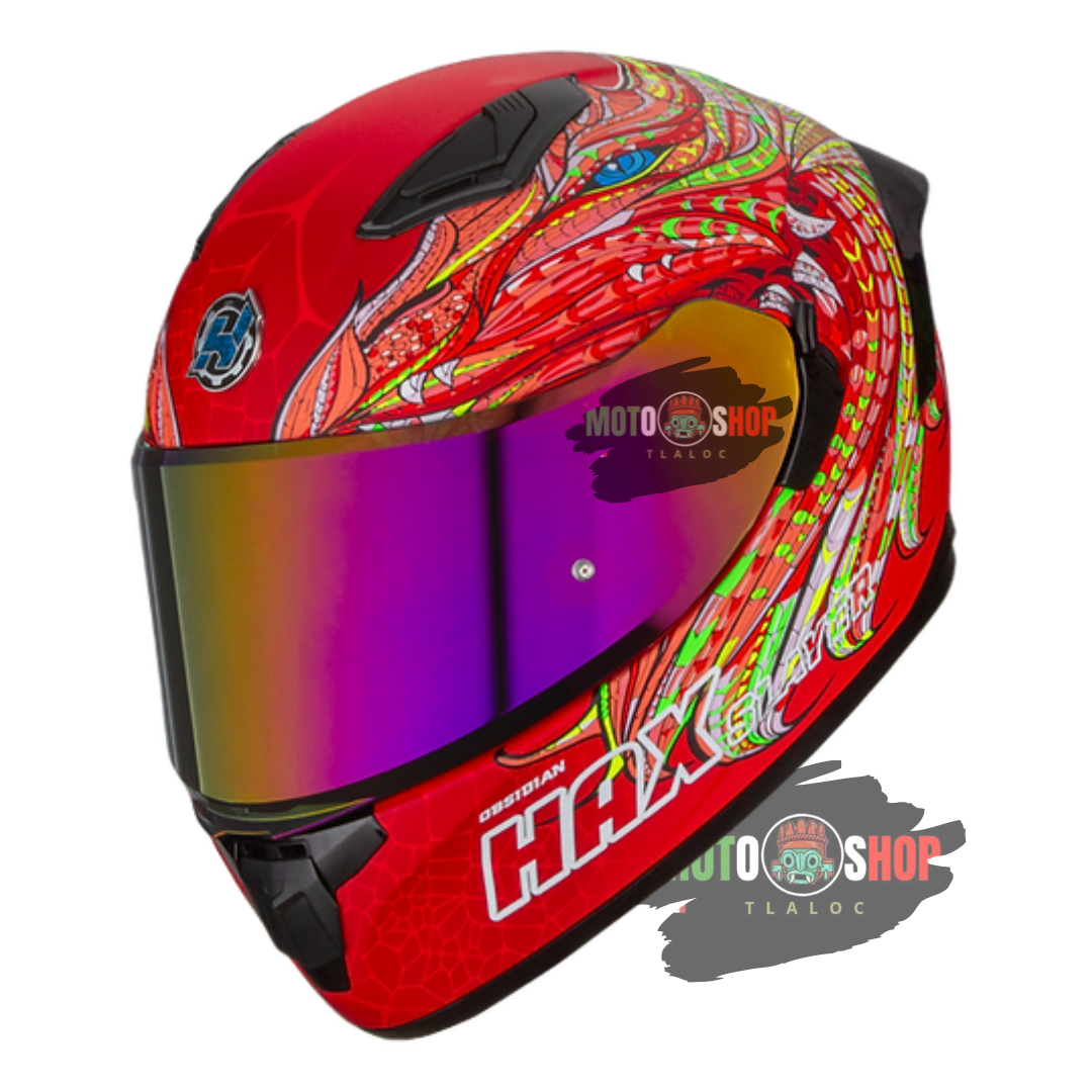 CASCO INTEGRAL HAX OBSIDIAN SLAYER ROJO MATE