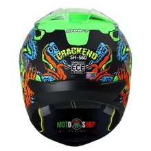 Cargar imagen en el visor de la galería, CASCO INTEGRAL SHAFT SH560 CRACKED VERDE MATE
